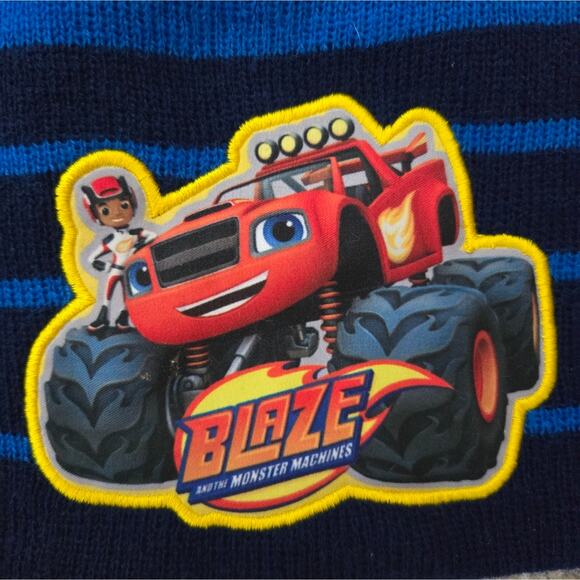 Nickelodeon Blaze and The Monster Machines Knit Beanie Hat Patch Logo Blaze AJ - Picture 2 of 6